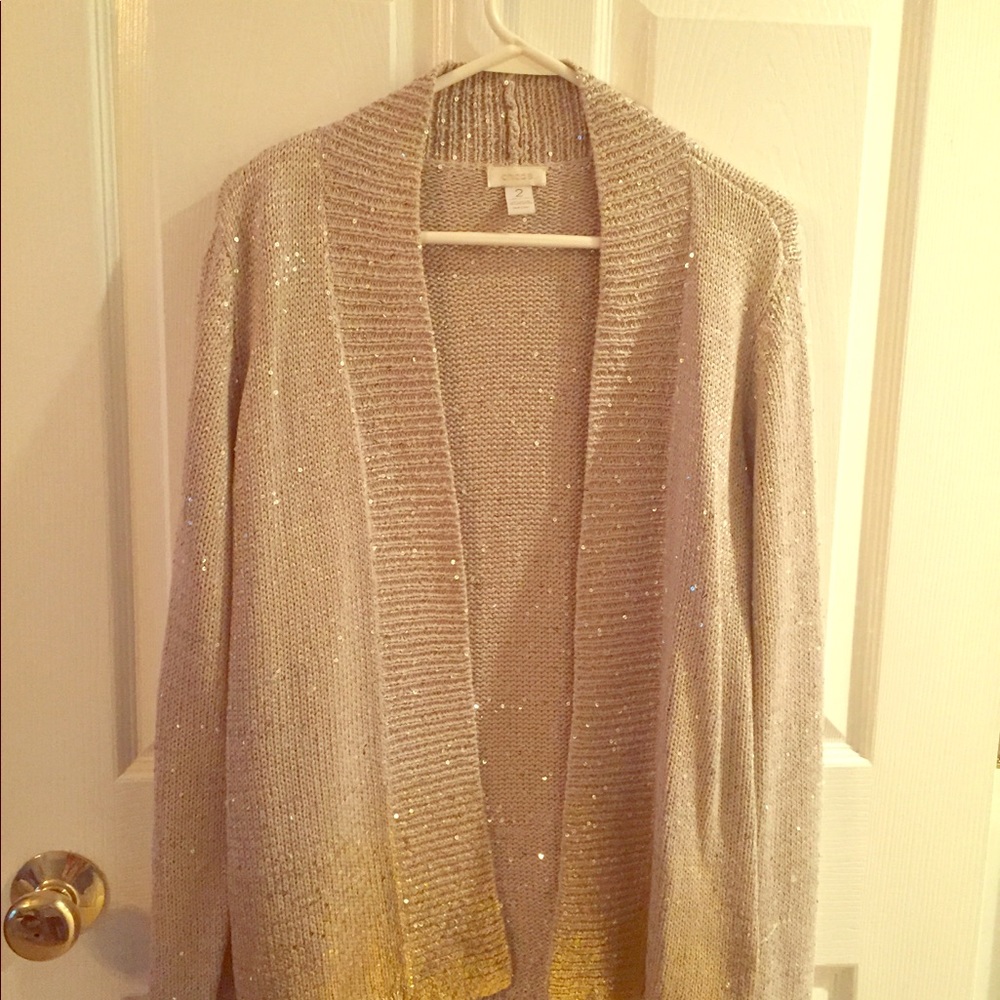 Chicos size two gold cardigan